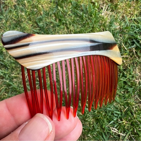VTG Cellulose Tortoise Shell Side Hair Comb Plastic Made in USA 3 1/4” GUC - Picture 6 of 10